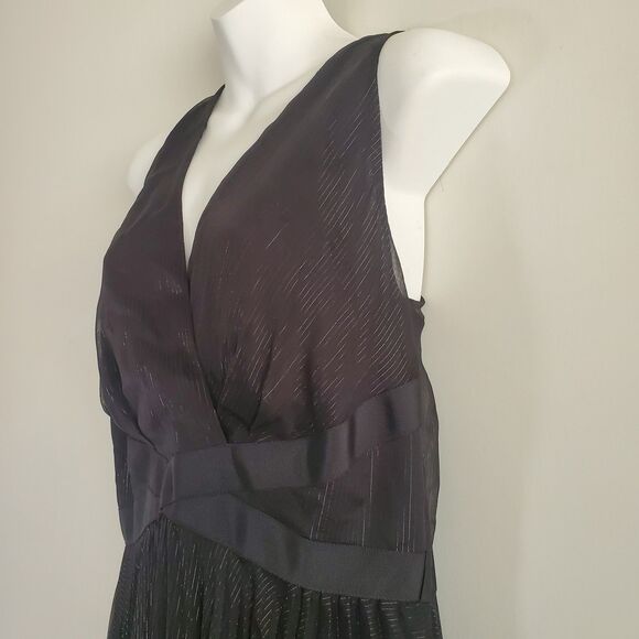 **NOT FOR SALE** Market Dress 10 Black Pleated Midi Lurex Sheer Coquette Fairy - Picture 5 of 15